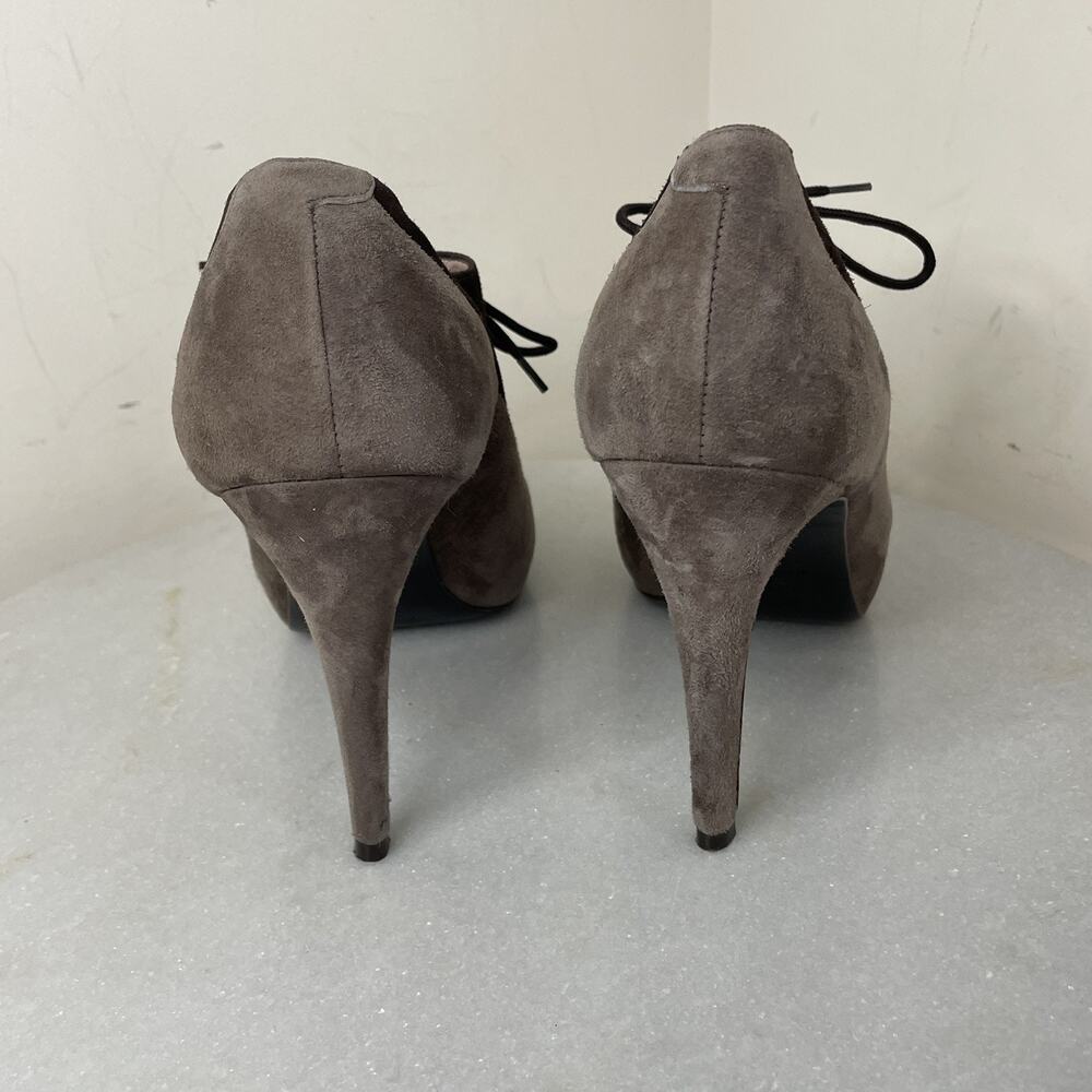 Barney’s New York Brown Suede Lace up Heeled Oxford Shoes Stilettos Sz 40 / Sz 9 - Picture 6 of 16